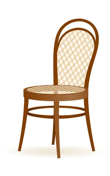 白色背景的木制椅子 — 图库矢量图片