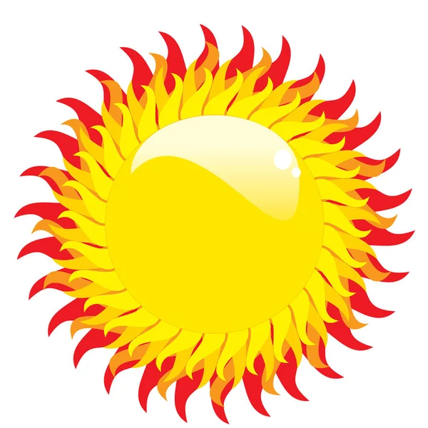 Ілюстрація Сонця Білому Тлі — стоковий вектор