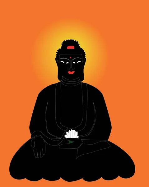 Иллюстрация Будды Положении Векторная Иллюстрация — стоковый вектор