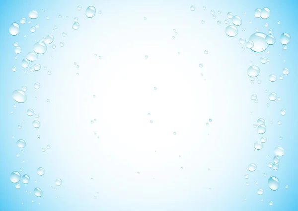 Vektorwasser Spritzt Vektor Illustration Von Wassertropfen Auf Blauem Hintergrund — Stockvektor