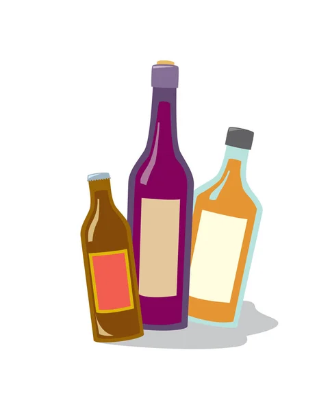 アルコールのボトルとグラス — ストックベクタ