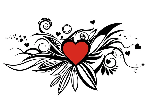 Coração Com Flores Dia Dos Namorados Vetor — Vetor de Stock
