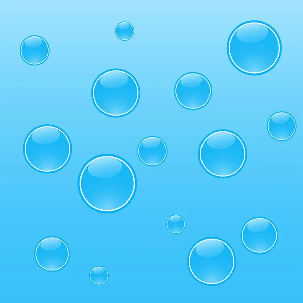 Waterdruppels Blauwe Achtergrond — Stockvector