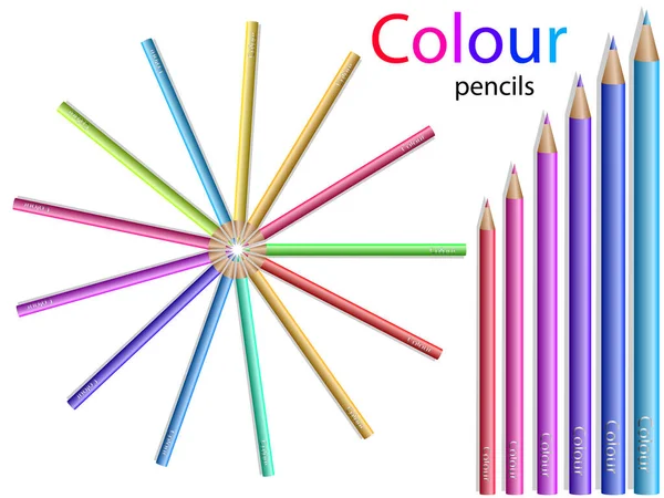 Lápices Marcadores Color Ilustración Vectorial — Vector de stock