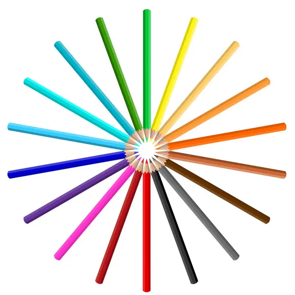 Lápices Color Aislados Sobre Fondo Blanco — Vector de stock