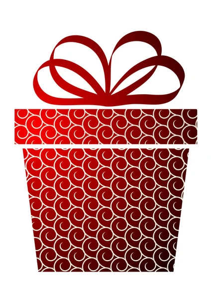 Geschenkkarton Mit Roter Schleife Vektorillustration — Stockvektor