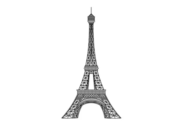Парижская Эйфелева Башня Париж Векторная Иллюстрация Белом Фоне — стоковый вектор