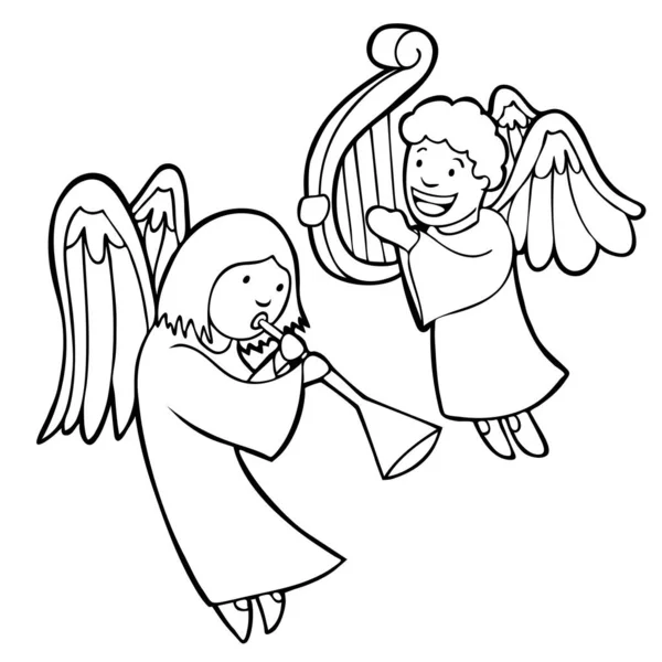 Άγγελος Και Έρως Κινούμενα Σχέδια — Διανυσματικό Αρχείο
