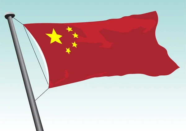 简单样式的中国国旗 矢量图解 — 图库矢量图片