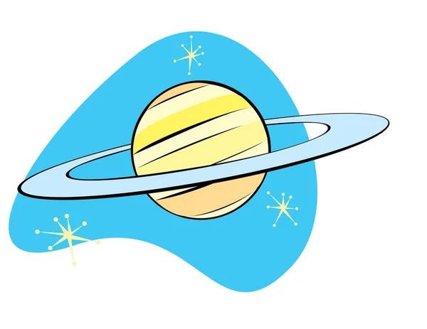 Ikona Planety Kreslená Vektorová Ilustrace — Stockový vektor