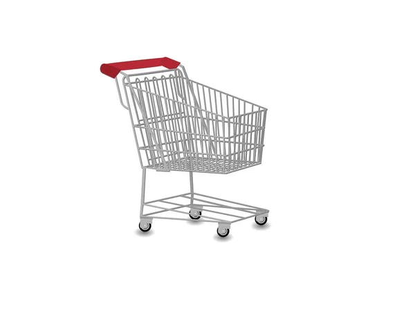 Shopping Cart Isolated White Background Vector Illustration — Stock Vector