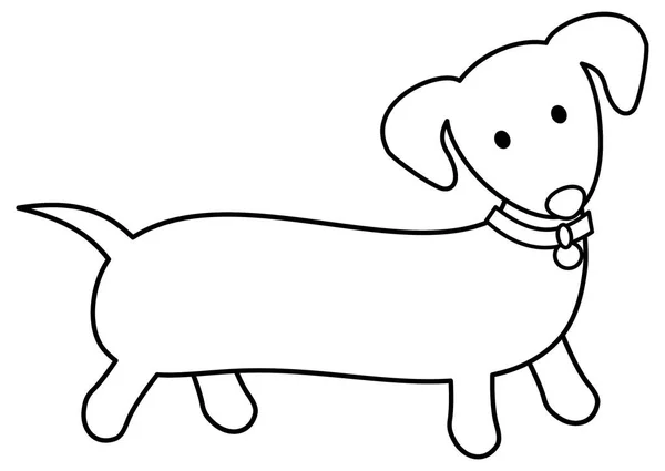 Niedlicher Cartoon Hund Isoliert Auf Weißem Hintergrund — Stockvektor