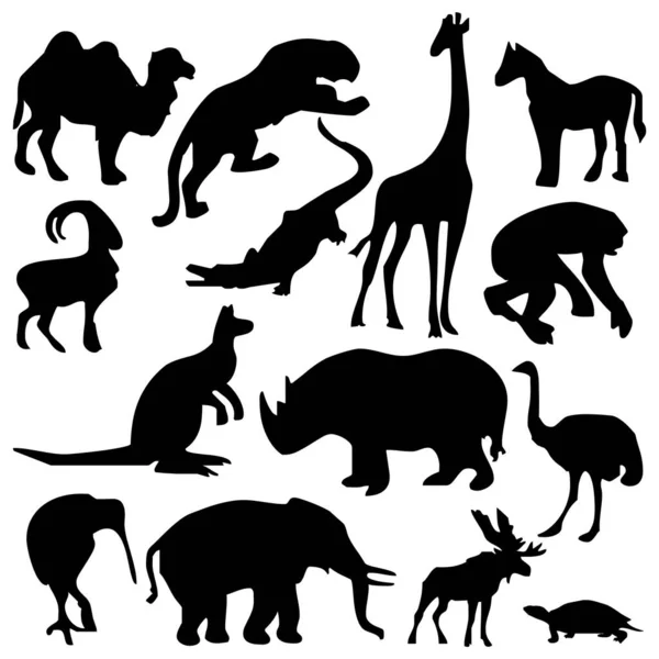 Conjunto Animales Ilustración Vectorial Aislada — Archivo Imágenes Vectoriales