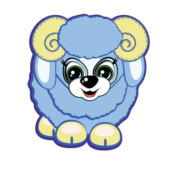 Roztomilý Baby Ovce Kreslený Vektor Ilustrační Grafický Design — Stockový vektor