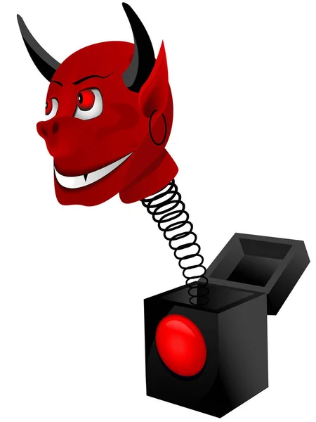Teufel Mit Dreizack Illustration Auf Weißem Hintergrund — Stockvektor