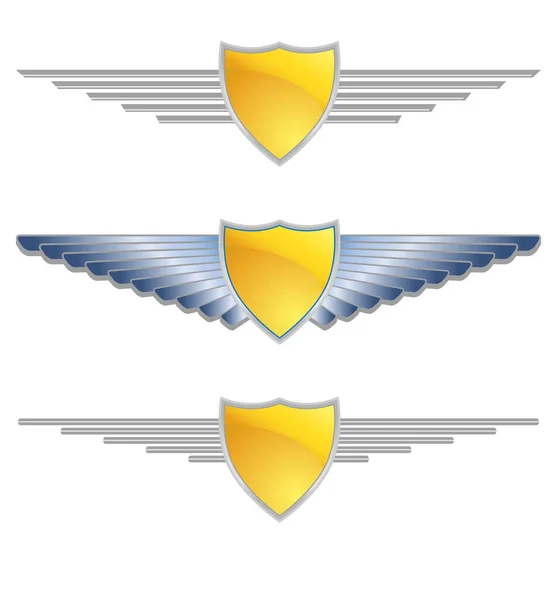 Flügel Symbol Auf Weißem Hintergrund Vektorillustration — Stockvektor
