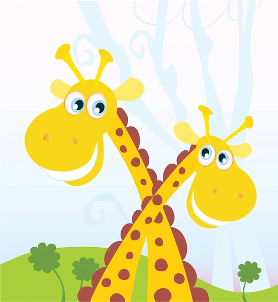 Żyrafa Żyrafą Ilustracja Kreskówki — Wektor stockowy