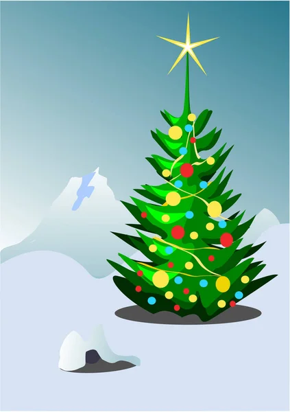 Απεικόνιση Του Χριστουγεννιάτικο Δέντρο — Διανυσματικό Αρχείο