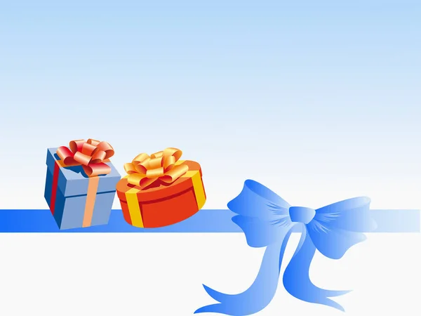 Boîte Cadeau Avec Ruban Arc Arc — Image vectorielle