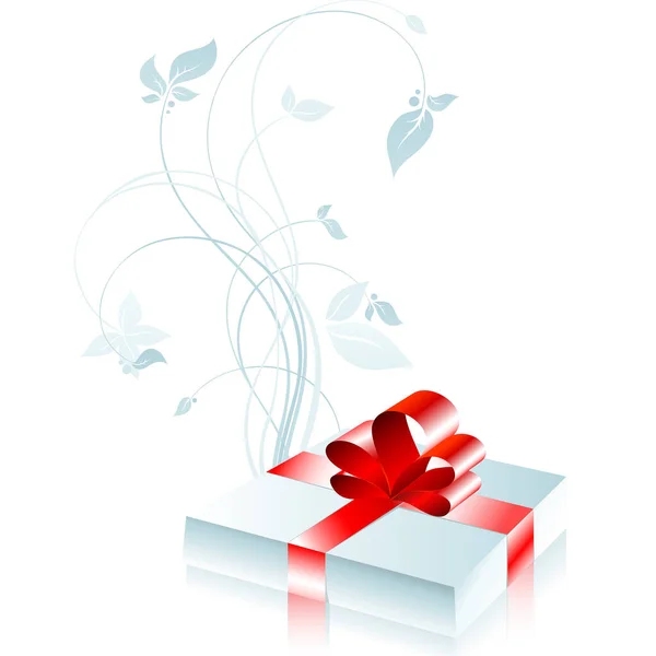 Vector Illustration Christmas Gift Box Bow — Stock Vector