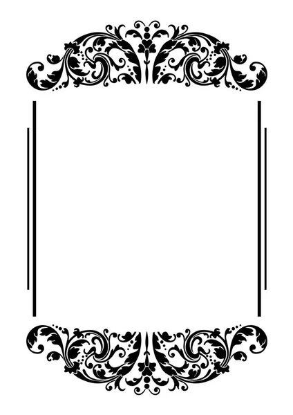 描かれた白い背景の手の花柄の黒いフレームのベクターのイラストの設計 — ストックベクタ