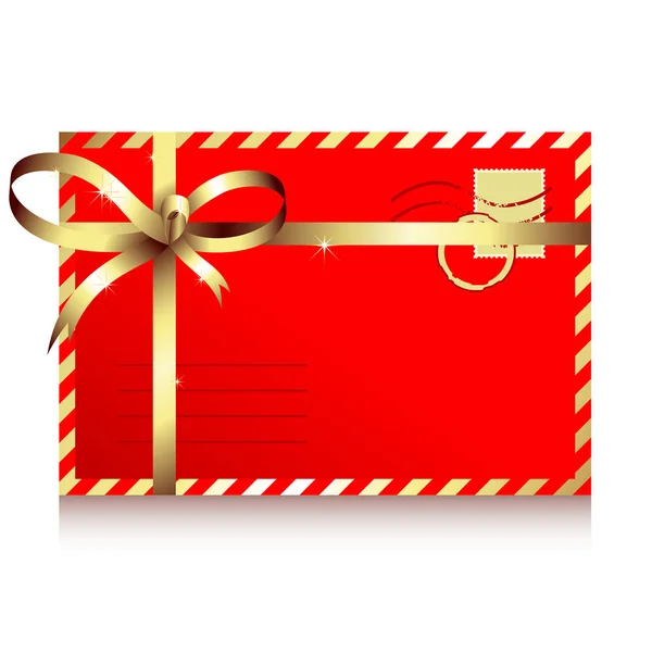ボウが付いているクリスマスのギフト用の箱 クリスマスギフトカード ベクトルイラスト — ストックベクタ