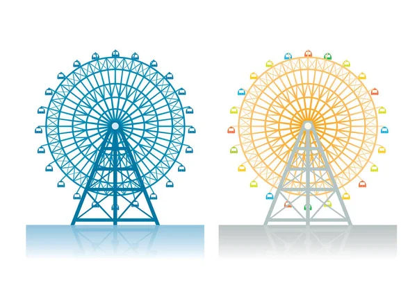 Ferris Wheel Amusement Park — Stock Vector