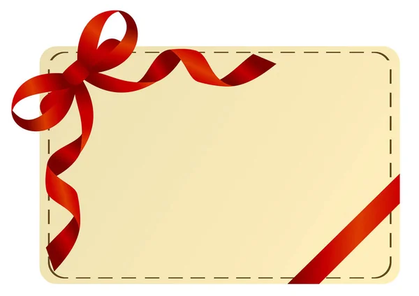 Gift Card Bow — Stock Vector