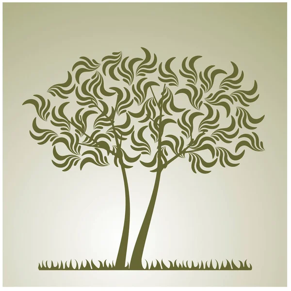 Ilustração Vetorial Árvore Desenho Ilustração Vetorial —  Vetores de Stock