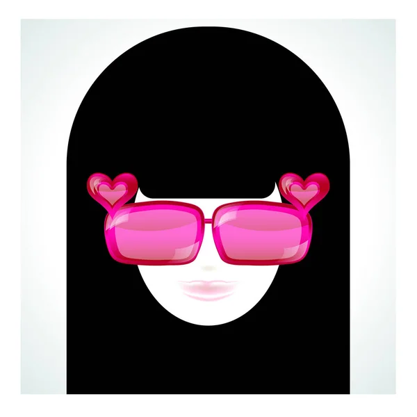 Dziewczyna Różowe Okulary Grafika Wektorowa — Wektor stockowy