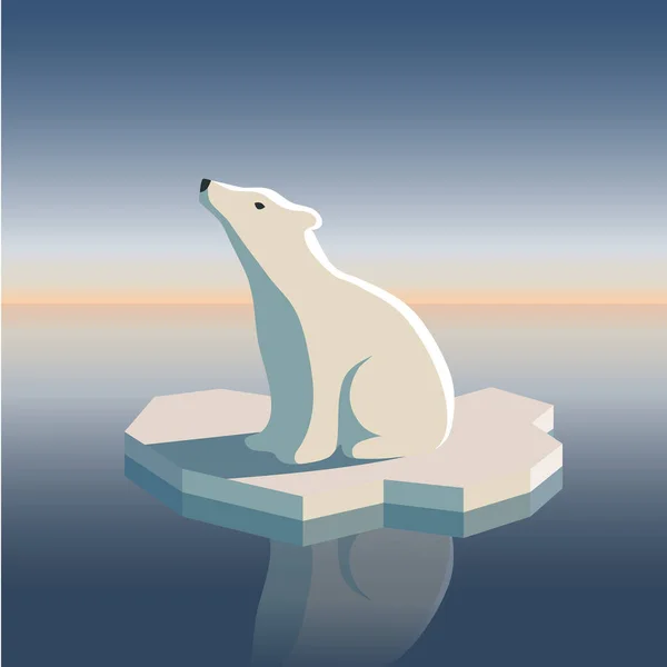 Білий Ведмідь Воді — стоковий вектор