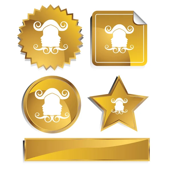 Golden Star Seal Icon — Stock Vector