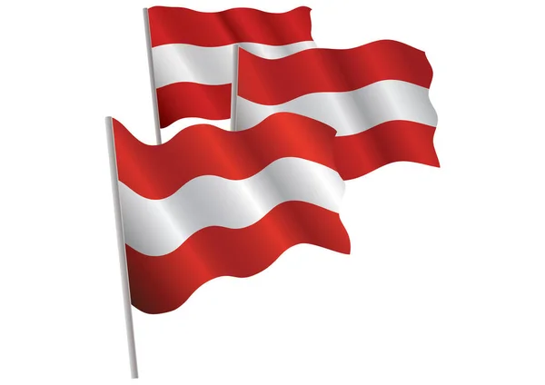 National Flag Austria Silk Fabric Isolated — Stock Vector