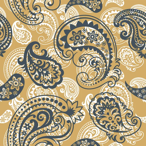Paisley Nahtloses Muster Mit Floralem Ornament — Stockvektor
