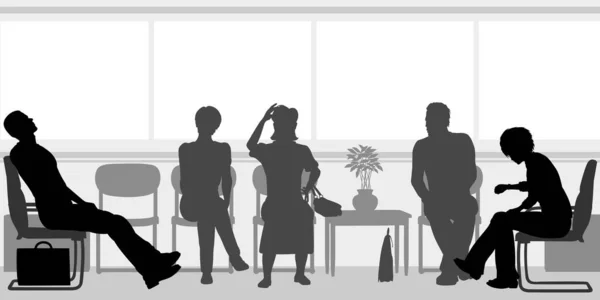 Vector Silhouettes Businesspeople Cafe — Stock Vector