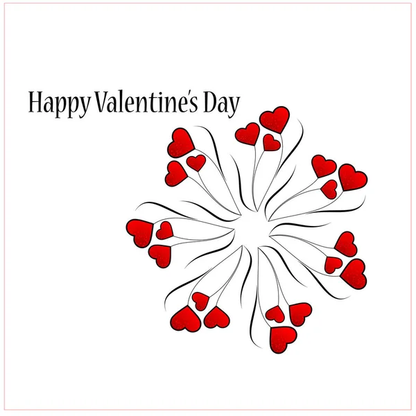 Šťastný Valentýn Přání Srdcem — Stockový vektor