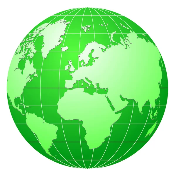 Globo Mundial Verde Ilustração Vetorial — Vetor de Stock