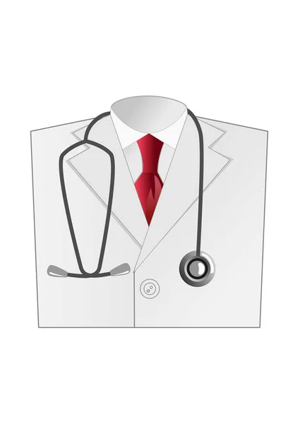 Medical Coat Stethoscope Icon Vector Illustration — Stock Vector