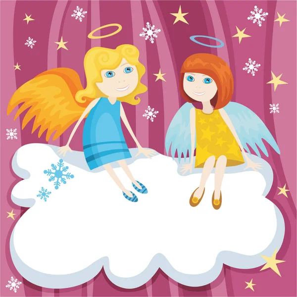Angel Girls Vector Illustration — Stock Vector