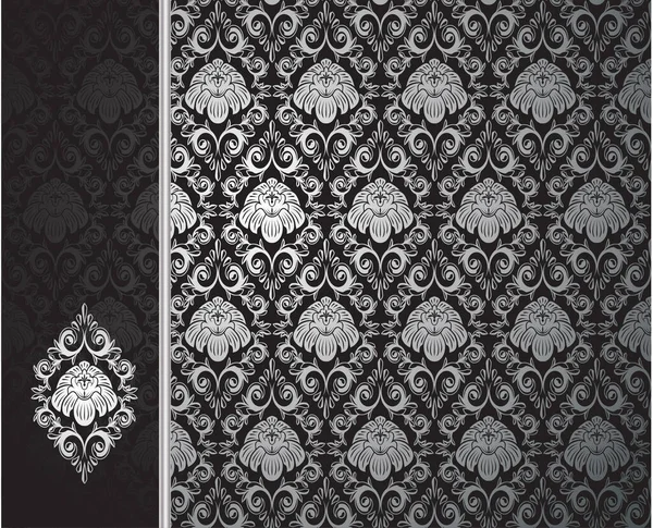 Nahtlose Tapete Mit Schwarz Weißem Muster Vintage Hintergrund Vektorillustration — Stockvektor