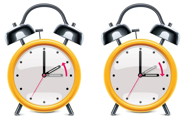 Vector Illustration Alarm Clock White Background — Stock Vector