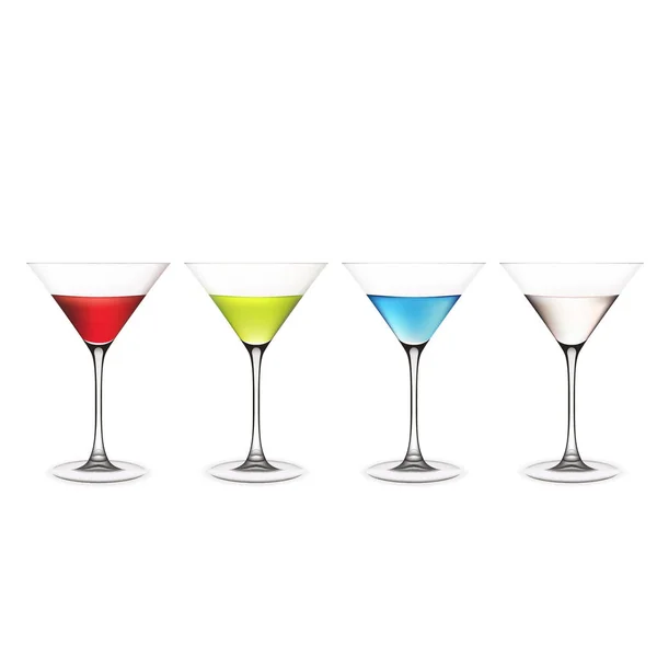Ensemble Cocktail Isolé Sur Blanc — Image vectorielle
