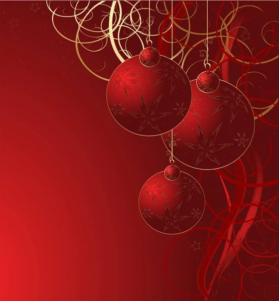 Karácsony Piros Labdák Vektor Illusztráció — Stock Vector