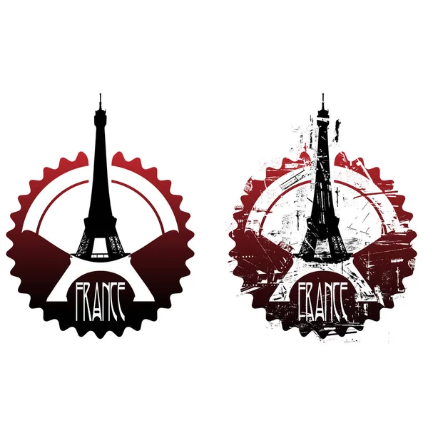 Paris France Paris Cidade Logo — Vetor de Stock