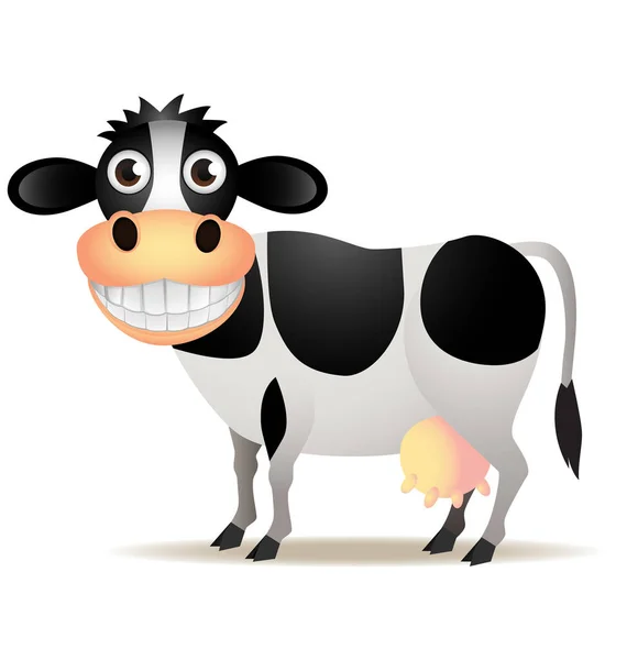 Szczęśliwa Krowa Zabawną Twarzą Ilustracja Wektora — Wektor stockowy