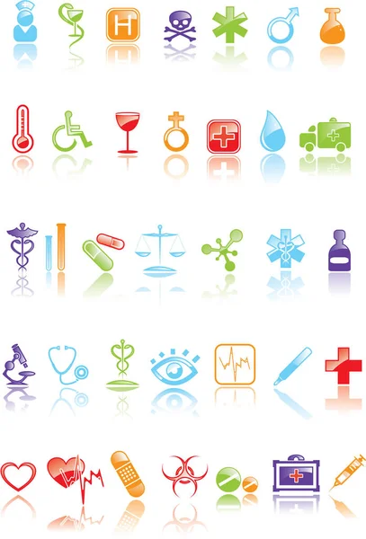 Conjunto Iconos Médicos Salud Vector — Archivo Imágenes Vectoriales
