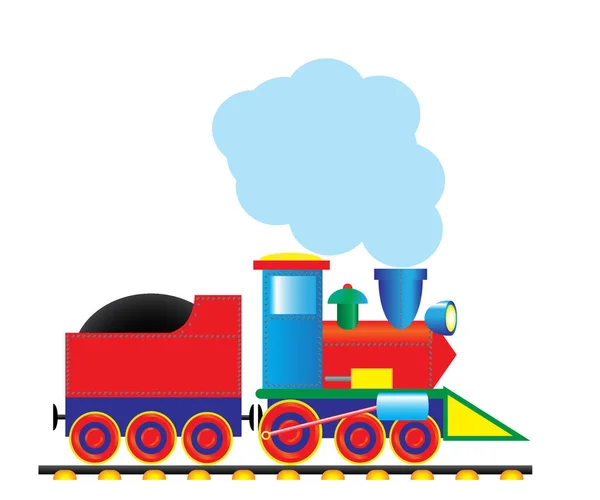 Vektorová Ilustrace Parního Vlaku — Stockový vektor