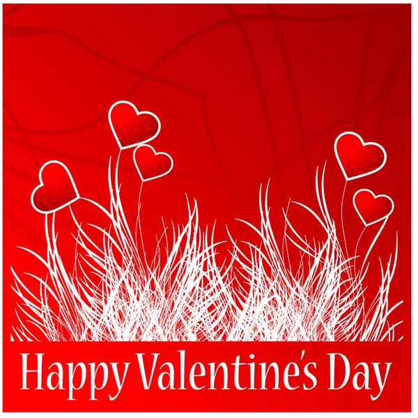 Feliz San Valentín Fondo Del Día Con Corazones Rojos — Vector de stock