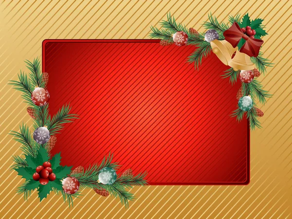 Weihnachtlicher Hintergrund Weihnachtsgrußkarte Mit Dekorationen — Stockvektor