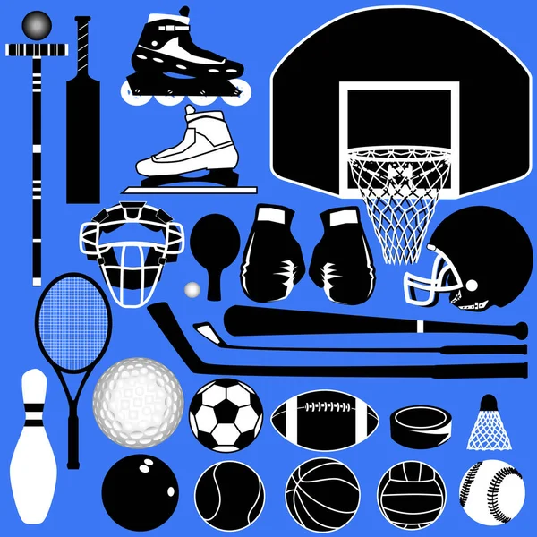 vector set of different sports equipment